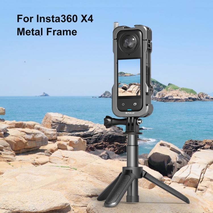 For Insta360 X4 PULUZ Metal Protective Cage Rig Housing Frame with Lens Cover (Black) - free shipping - PMC TechLife - Order now!