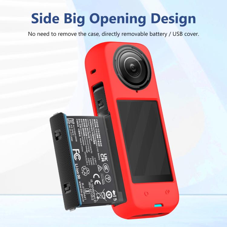 For Insta360 X4 PULUZ Full Body Dust-proof Silicone Protective Case (Red) - Case & Bags by PULUZ | Online Shopping South Africa | PMC TechLife | Buy Now Pay Later Mobicred