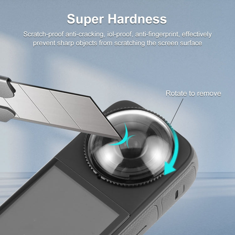 For Insta360 X4 PULUZ Rotation Optical Glass Lens Guard  Protective Cover (Transparent) - free shipping - PMC TechLife - Order now!