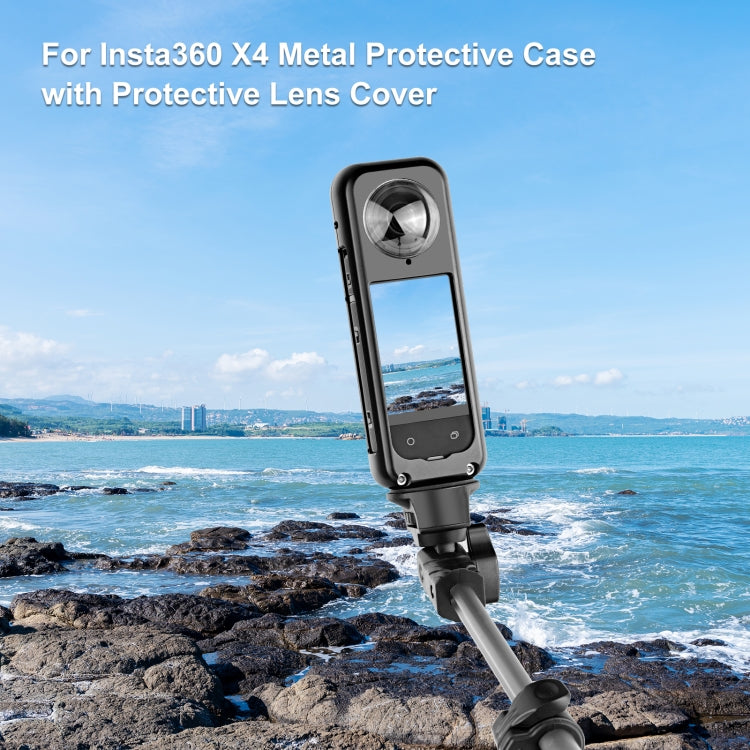 For Insta360 X4 PULUZ Metal Protective Cage Rig Housing Frame with Lens Protector (Black) - free shipping - PMC TechLife - Order now!