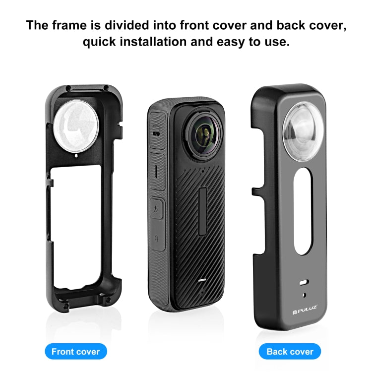 For Insta360 X4 PULUZ Metal Protective Cage Rig Housing Frame with Lens Protector (Black) - free shipping - PMC TechLife - Order now!