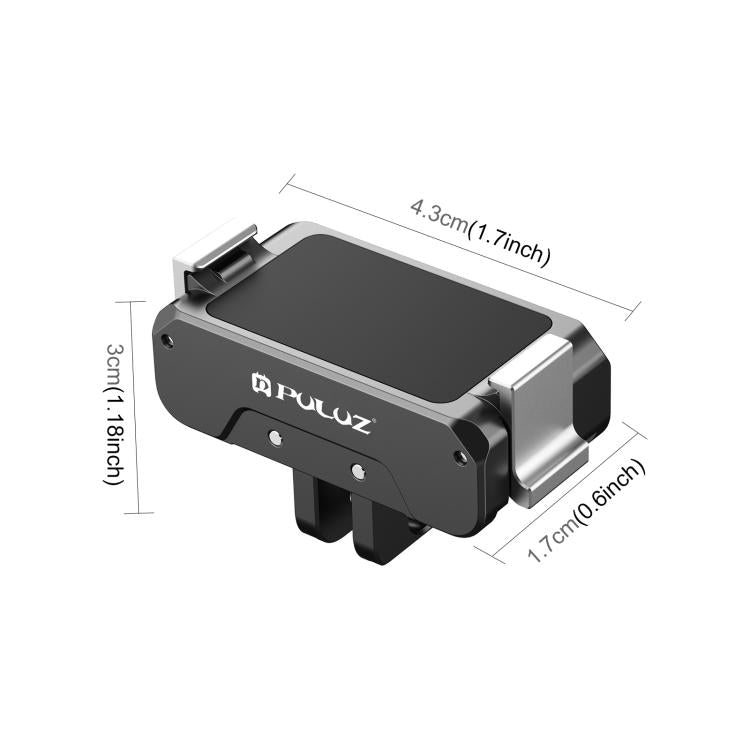 For DJI Osmo Action 5 Pro / 4 / 3 PULUZ Magnetic Quick Release Metal Base (Black) - Mount & Holder by PULUZ | Online Shopping South Africa | PMC TechLife | Buy Now Pay Later Mobicred