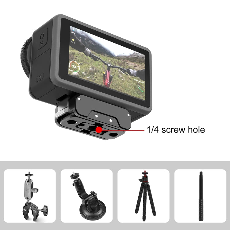 For DJI Osmo Action 5 Pro / 4 / 3 PULUZ Magnetic Quick Release Metal Base (Black) - Mount & Holder by PULUZ | Online Shopping South Africa | PMC TechLife | Buy Now Pay Later Mobicred