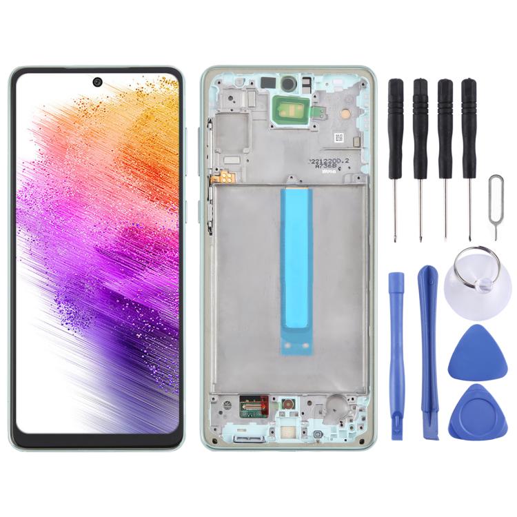 For Samsung Galaxy A73 5G SM-A736B OLED LCD Screen Digitizer Full Assembly with Frame(Green) - free shipping - PMC TechLife - Order now!