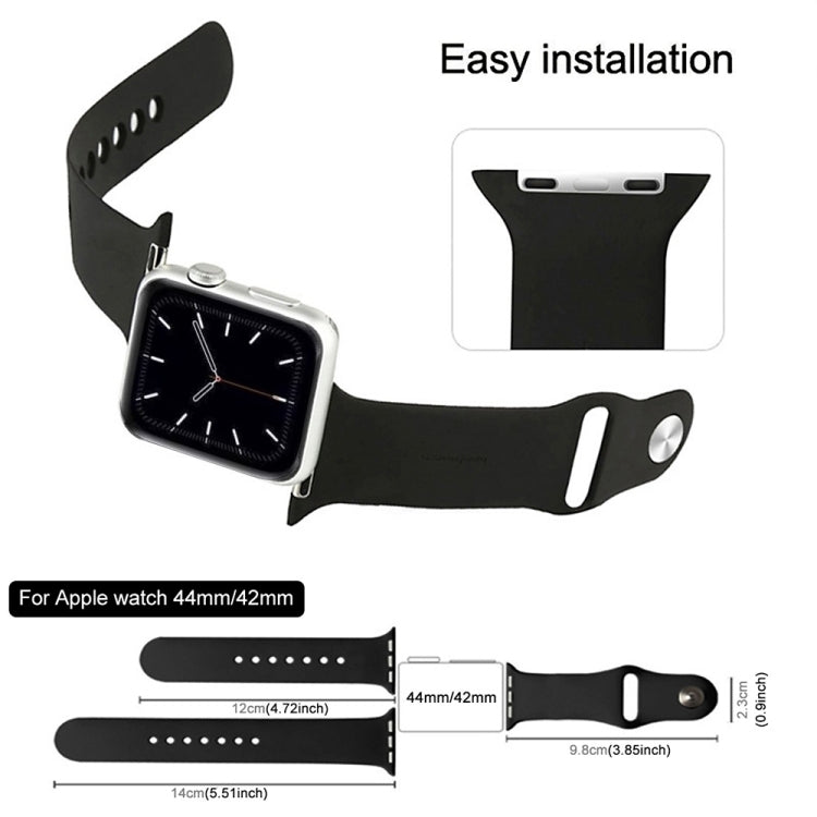 For Apple Watch Series 10 42mm / 9&8&7 41mm / SE 3&SE 2&6&SE&5&4 40mm / 3&2&1 38mm 3 in 1 Rubber Watch Band with Pin Buckle (Starlight) - free shipping - PMC TechLife - Order now!