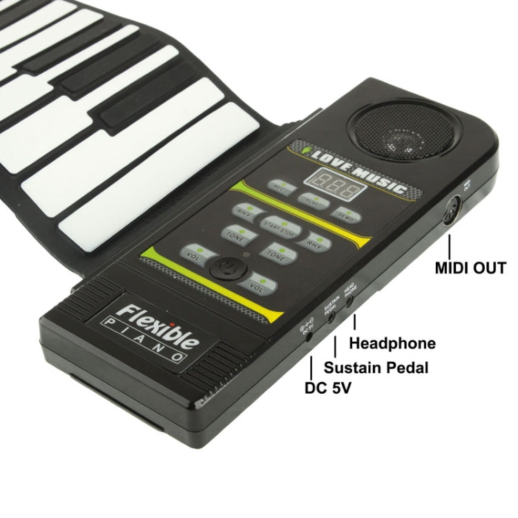 88 Keys Portable MIDI Silicone Flexible Roll Up Piano, Keyboard: 133 x 14.2 x 0.6cm - free shipping - PMC Jewellery - Order now!