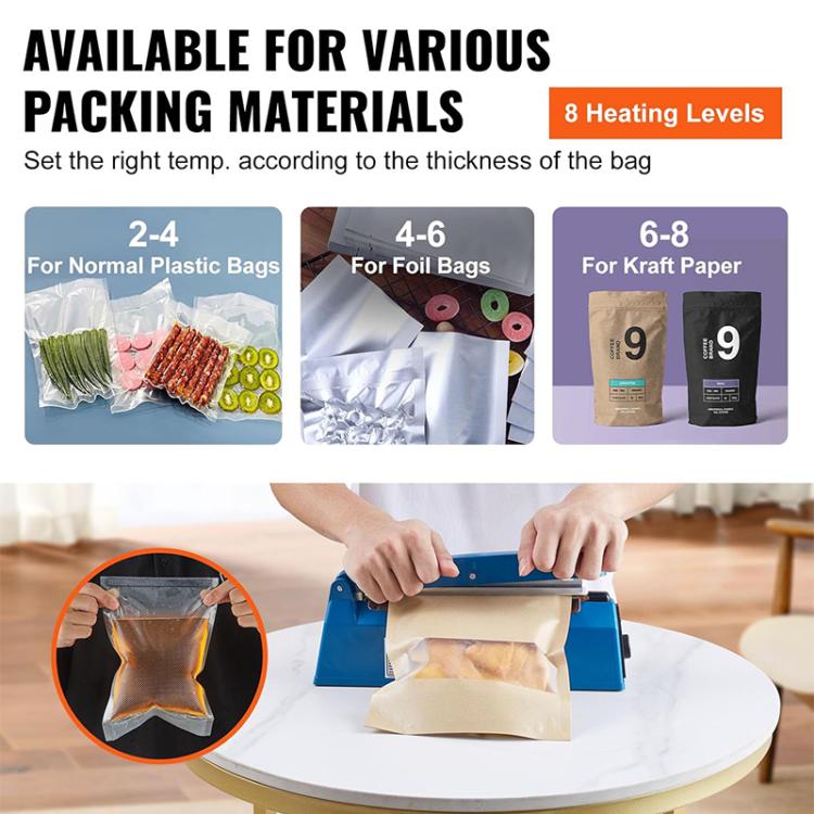 FS-300 300mm Heat Sealing Hand Impulse Poly Sealer Closer Machine (EU Plug) - Preservation Supplies by PMc TechLife | Online Shopping South Africa | PMc TechLife | Buy Now Pay Later Mobicred