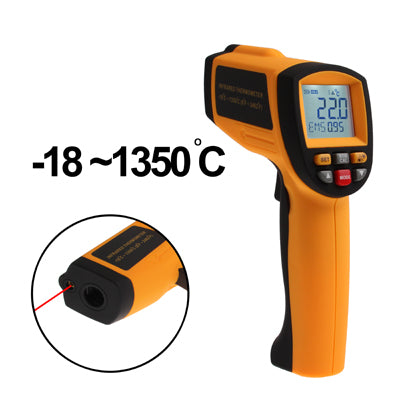 Infrared Thermometer, Temperature Range: -18 - 1350 Degrees Celsius(Orange) - Digital Thermometer by PMC TechLife | Online Shopping South Africa | PMC TechLife | Buy Now Pay Later Mobicred