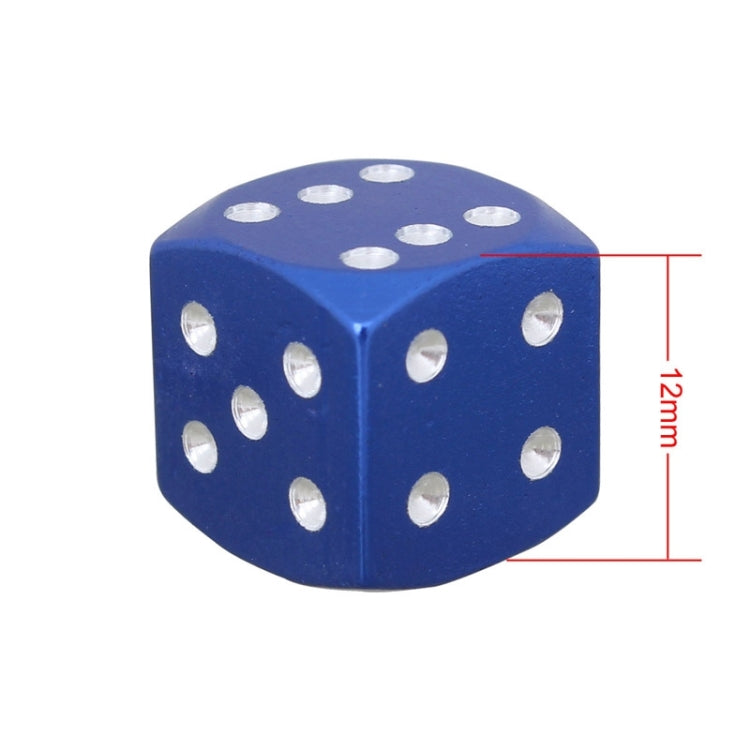 Universal 8mm Dice Style Aluminium Alloy Car Tire Valve Caps, Pack of 4(Blue) - Tire Valve Caps by PMC TechLife | Online Shopping South Africa | PMC TechLife | Buy Now Pay Later Mobicred