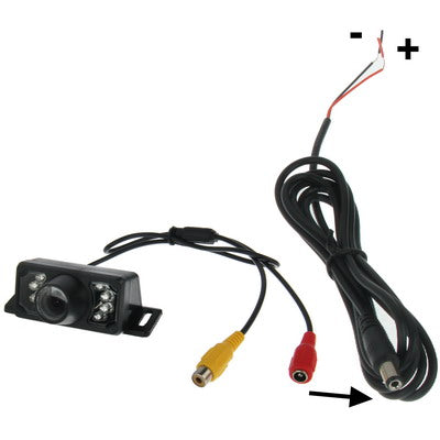7 LED IR Infrared Waterproof Night Vision Wired Short Lens DVD Rear View, With Scaleplate , Support Installed in Car DVD Navigator or Car Monitor , Wide Viewing Angle: 140 degree (YX002)(Black) - Rear View Cameras by PMC TechLife | Online Shopping South Africa | PMC TechLife | Buy Now Pay Later Mobicred