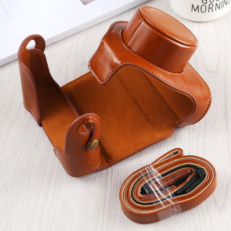 Full Body Camera PU Leather Case Bag with Strap for FUJIFILM X10 / X20(Brown) - Leather Bag by PMC TechLife | Online Shopping South Africa | PMC TechLife | Buy Now Pay Later Mobicred