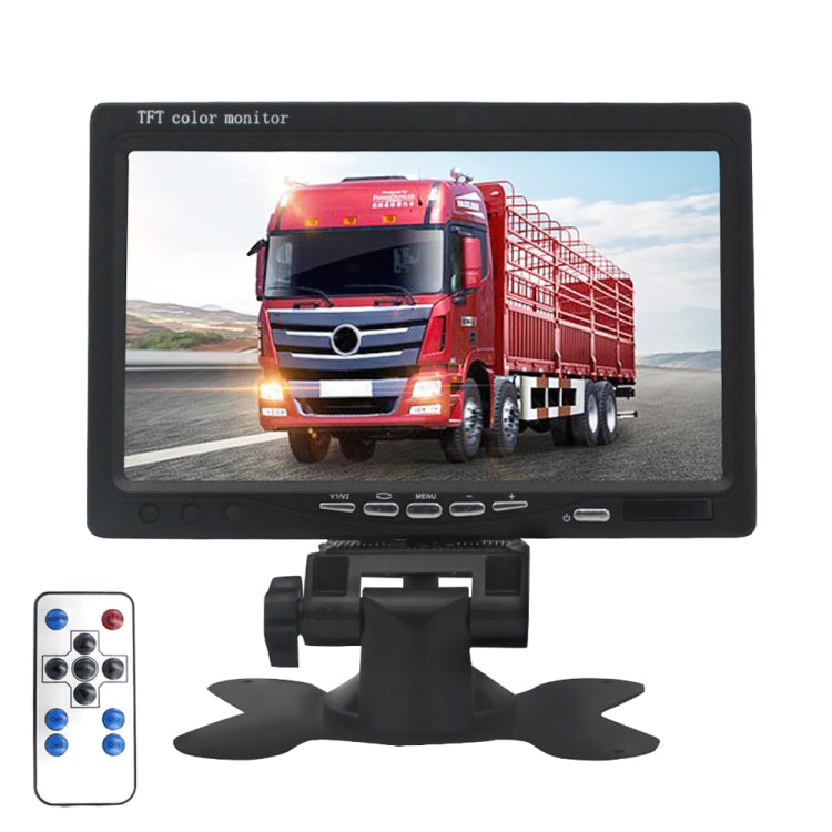 7.0 inch Car Monitor / Surveillance Cameras Monitor with Adjustable Angle Holder & Remote Controller, Dual Video Input - Car Monitor by PMC TechLife | Online Shopping South Africa | PMC TechLife | Buy Now Pay Later Mobicred