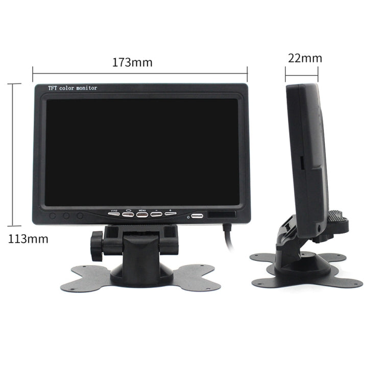 7.0 inch Car Monitor / Surveillance Cameras Monitor with Adjustable Angle Holder & Remote Controller, Dual Video Input - Car Monitor by PMC TechLife | Online Shopping South Africa | PMC TechLife | Buy Now Pay Later Mobicred