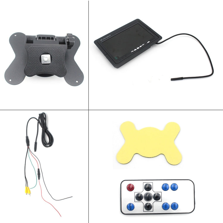 7.0 inch Car Monitor / Surveillance Cameras Monitor with Adjustable Angle Holder & Remote Controller, Dual Video Input - Car Monitor by PMC TechLife | Online Shopping South Africa | PMC TechLife | Buy Now Pay Later Mobicred