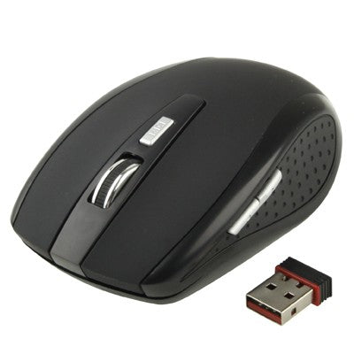 2.4 GHz 800~1600 DPI Wireless 6D Optical Mouse with USB Mini Receiver, Plug and Play, Working Distance up to 10 Meters(Black) - Wireless Mice by PMC TechLife | Online Shopping South Africa | PMC TechLife | Buy Now Pay Later Mobicred