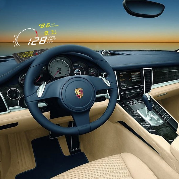 X3 Bluetooth 5.5 inch Car OBDII / EUOBD HUD Vehicle-mounted Head Up Display Security System, Support Speed & Fuel Consumption, Overspeed Alarm, Water Temperature, etc(Black) - Head Up Display System by PMC TechLife | Online Shopping South Africa | PMC TechLife | Buy Now Pay Later Mobicred