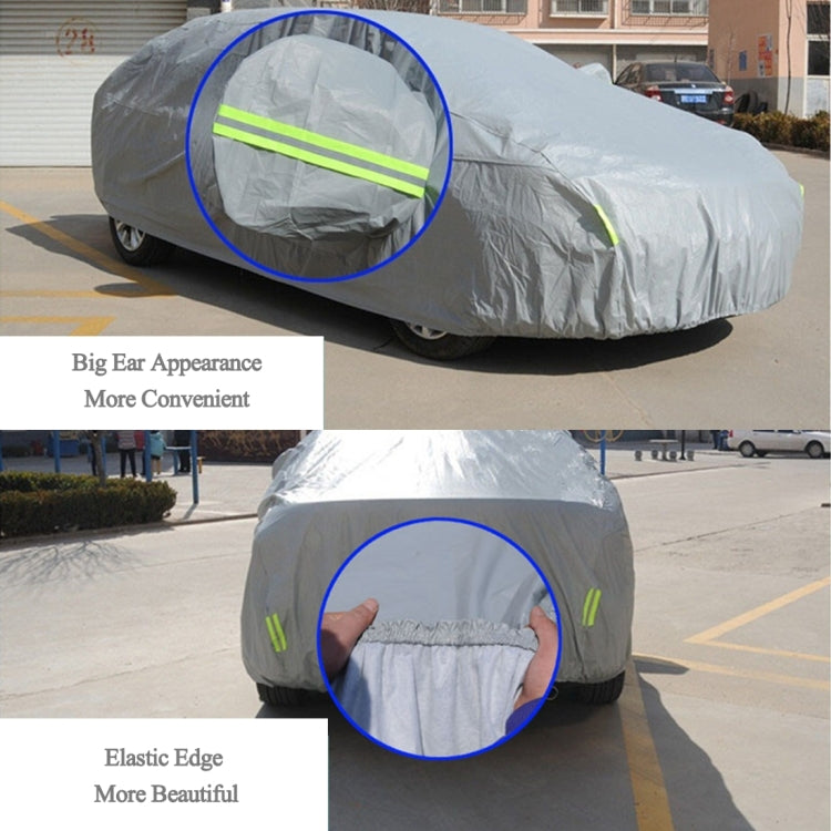 PEVA Anti-Dust Waterproof Sunproof Sedan Car Cover with Warning Strips, Fits Cars up to 5.1m(199 inch) in Length - PE Material by PMC TechLife | Online Shopping South Africa | PMC TechLife | Buy Now Pay Later Mobicred