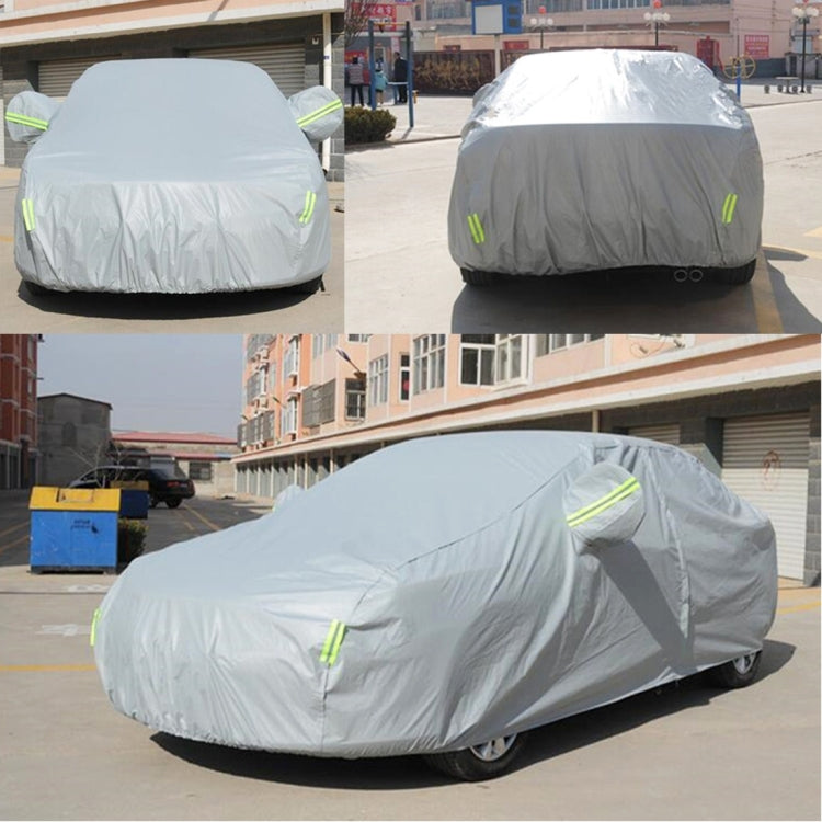 PEVA Anti-Dust Waterproof Sunproof Sedan Car Cover with Warning Strips, Fits Cars up to 4.1m(160 inch) in Length - PE Material by PMC TechLife | Online Shopping South Africa | PMC TechLife | Buy Now Pay Later Mobicred