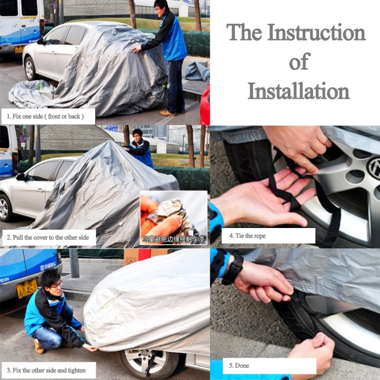 PEVA Anti-Dust Waterproof Sunproof Sedan Car Cover with Warning Strips, Fits Cars up to 5.4m(211 inch) in Length - PE Material by PMC TechLife | Online Shopping South Africa | PMC TechLife | Buy Now Pay Later Mobicred