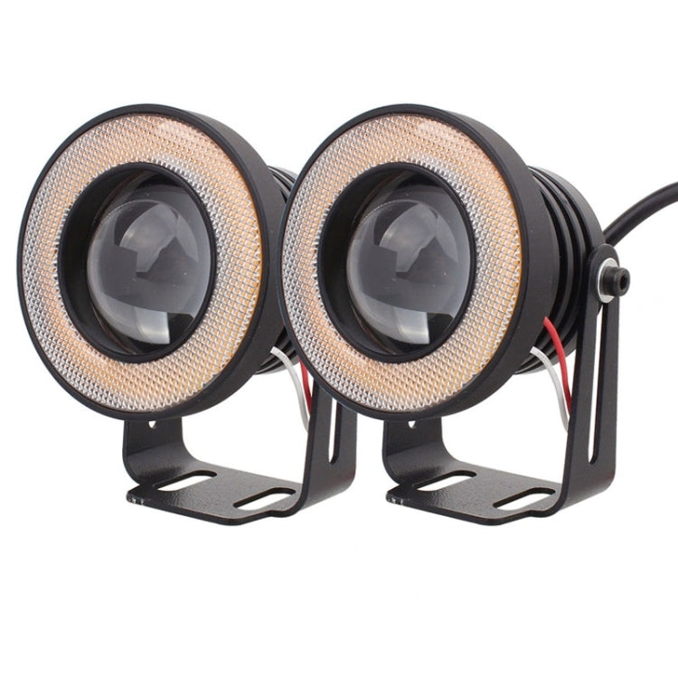 2 PCS 2.5 inch 10W 900LM White + Yellow Light 6500K Waterproof LED Eagle Eye Light for Vehicles, DC 12V, Cable Length: 20cm(Black) - free shipping - PMC TechLife - Order now!