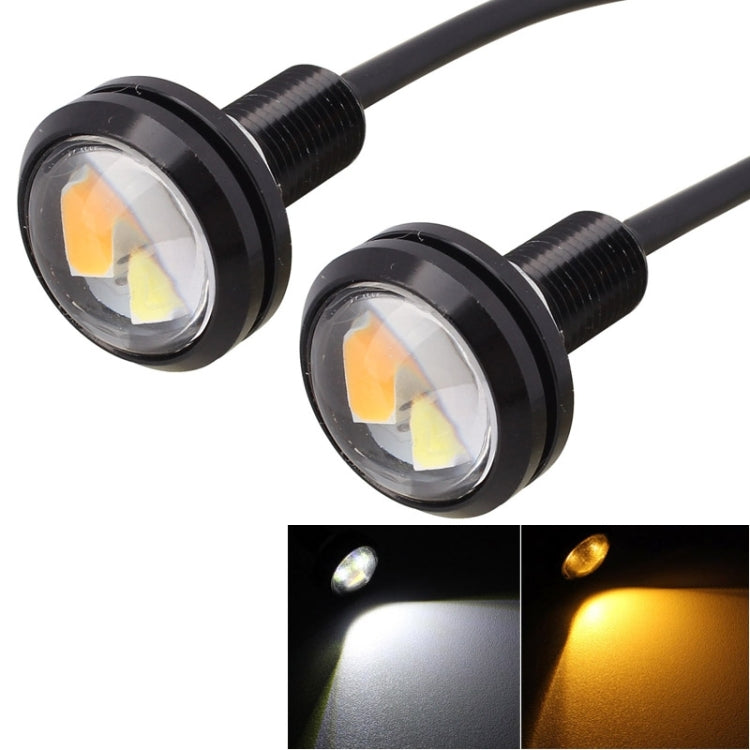 2 PCS 22.5mm 2W 200LM White + Yellow Light 4 LED SMD 5630 Eagle Eye Car Steering Light Daytime Running Light(Black) - Eagle Eye Lamps by PMC TechLife | Online Shopping South Africa | PMC TechLife | Buy Now Pay Later Mobicred