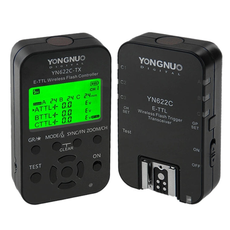 YONGNUO YN622C-KIT E-TTL Wireless Flash Trigger Controller + Transceiver Kit for Canon Camera - free shipping - PMC TechLife - Order now!