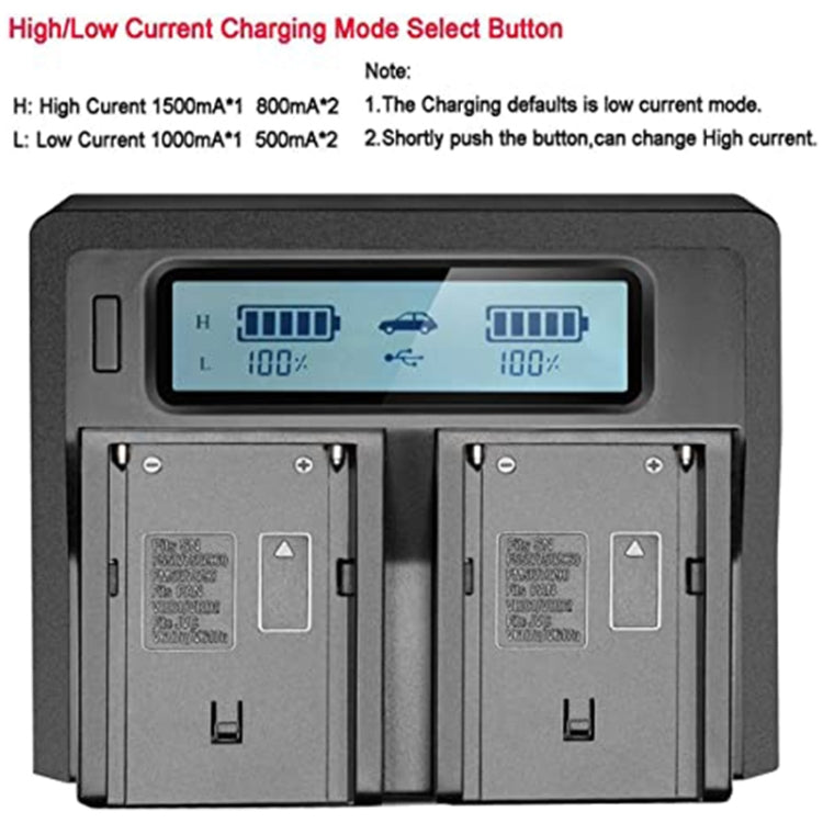 Dual Channel LCD Display Digital Battery Charger with USB Port for Sony BP-U30 / U60 / U90 Battery, Compatible with Sony EX260 / EX280 / FS7 - free shipping - PMC TechLife - Order now!