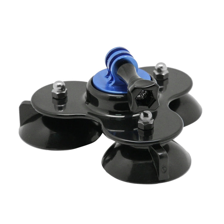 Triangle Direction Suction Cup Mount with Tripod Mount + Handle Screw for GoPro, Insta360, DJI and Other Action Cameras(Dark Blue) - Holder by PMC TechLife | Online Shopping South Africa | PMC TechLife | Buy Now Pay Later Mobicred