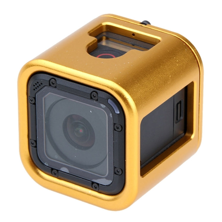 Housing Shell CNC Aluminum Alloy Protective Cage with Insurance Back Cover for GoPro HERO5 Session /HERO4 Session /HERO Session(Gold) - Metal Cases by PMC TechLife | Online Shopping South Africa | PMC TechLife | Buy Now Pay Later Mobicred