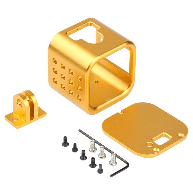 Housing Shell CNC Aluminum Alloy Protective Cage with Insurance Back Cover for GoPro HERO5 Session /HERO4 Session /HERO Session(Gold) - Metal Cases by PMC TechLife | Online Shopping South Africa | PMC TechLife | Buy Now Pay Later Mobicred