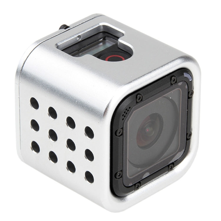 Housing Shell CNC Aluminum Alloy Protective Cage with Insurance Back Cover for GoPro HERO5 Session /HERO4 Session /HERO Session(Silver) - Metal Cases by PMC TechLife | Online Shopping South Africa | PMC TechLife | Buy Now Pay Later Mobicred