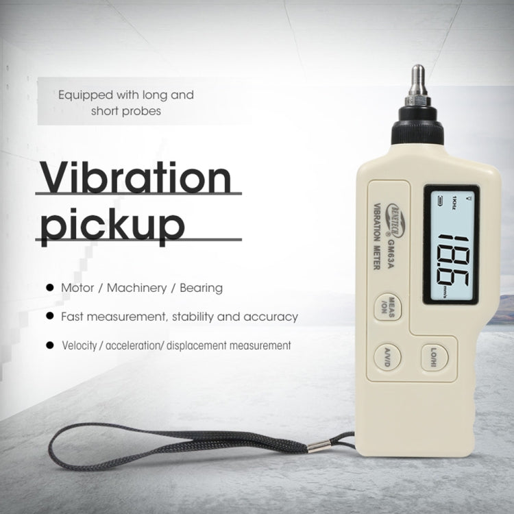 BENETECH GM63A Vibration Meter Digital Tester Vibrometer Analyzer Acceleration Velocity(White) - free shipping - PMC TechLife - Order now!