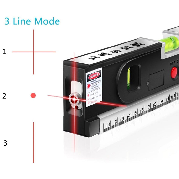 Laser Level with Tape Measure Pro 4 (100cm) / Level Bubbles with LED Light, LV-04(Black) - Laser Rangefinder by PMC TechLife | Online Shopping South Africa | PMC TechLife