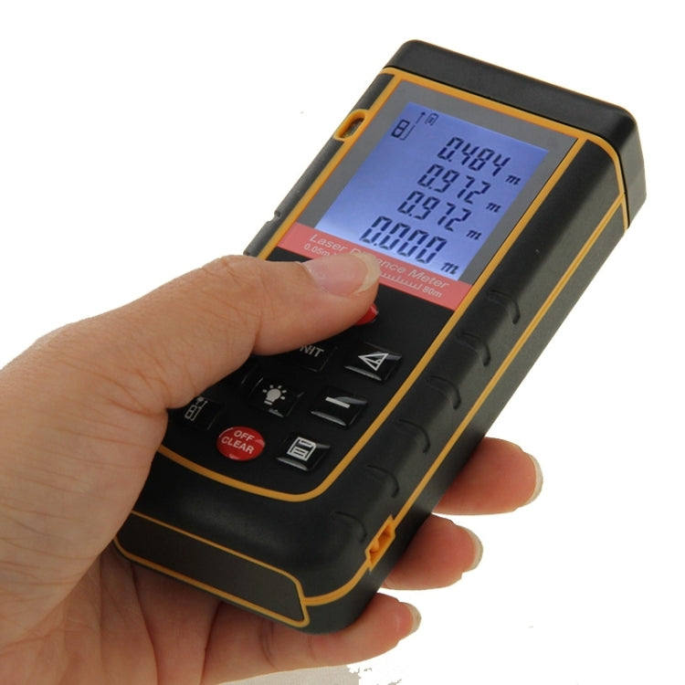 RZ-A80 1.9 inch LCD 80m Hand-held Laser Distance Meter with Level Bubble - Laser Rangefinder by PMC TechLife | Online Shopping South Africa | PMC TechLife | Buy Now Pay Later Mobicred