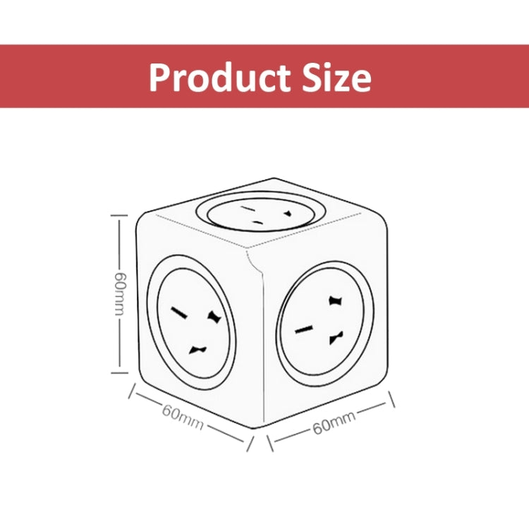 PowerCube 10A Universal Wall Adapter Power Socket with 4 US / AU Sockets and 2 USB Ports and Extended Line for Home Office, Cable Length: 1.5m, AU Plug, Random Color Delivery - Extension Socket by PMC TechLife | Online Shopping South Africa | PMC TechLife | Buy Now Pay Later Mobicred