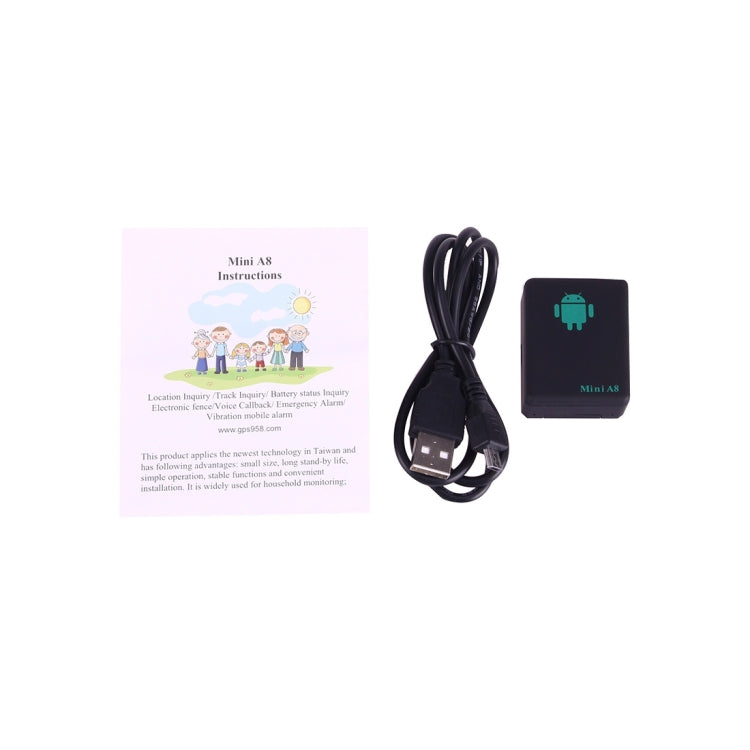 TRACKER Mini A8 Real Time 4 Bands Global Locator GSM/GPRS Tracker Tracking Device for Personal(Black) - Personal Tracker by PMC TechLife | Online Shopping South Africa | PMC TechLife | Buy Now Pay Later Mobicred