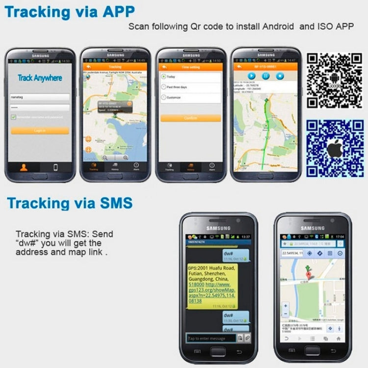 KH-909 Universal IPX6 Waterproof GPS Tracker for Pet / Kid / the Aged (White + Black) - Pet Tracker by PMC TechLife | Online Shopping South Africa | PMC TechLife | Buy Now Pay Later Mobicred