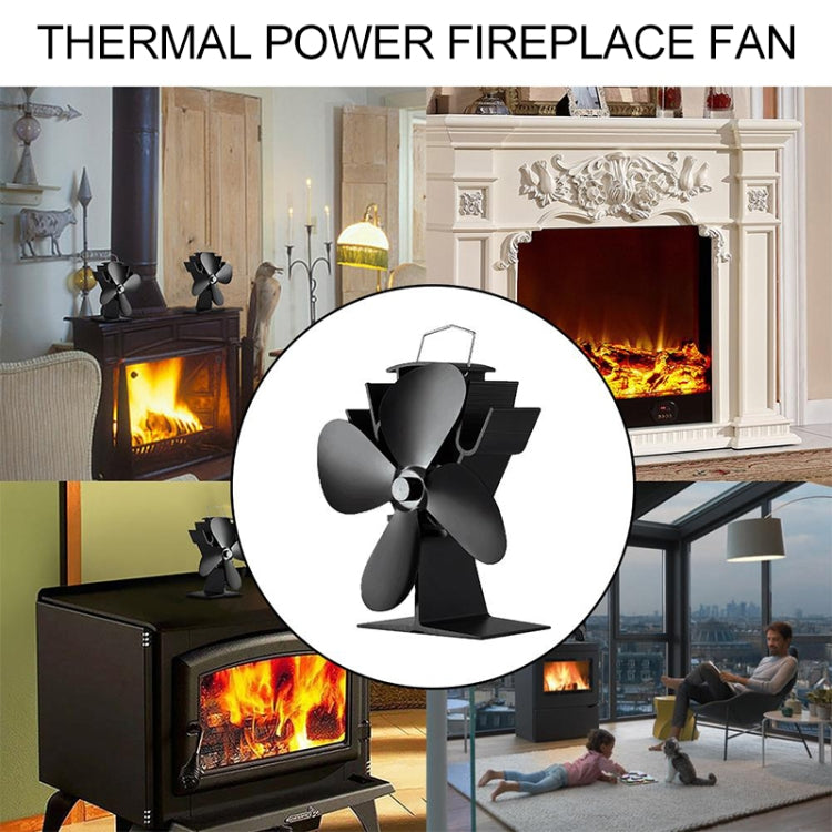 YL603 Eco-friendly Aluminum Alloy Heat Powered Stove Fan with 4 Blades for Wood / Gas / Pellet Stoves (Gold) - free shipping - PMC Jewellery - Order now!