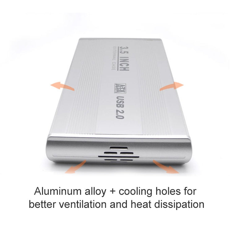3.5 inch HDD SATA External Case, Support USB 2.0(Silver) - free shipping - PMC Jewellery - Order now!