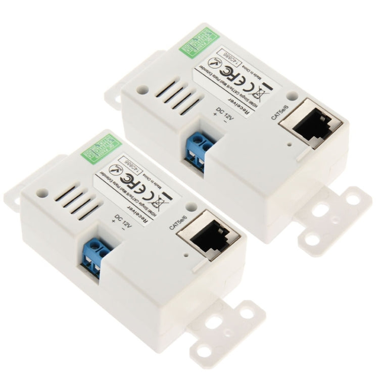 HDMI Single Cat5e / 6 50 Meters Wall Plate Extender (EU Plug)(White) - Amplifier by PMC Jewellery | Online Shopping South Africa | PMC Jewellery | Buy Now Pay Later Mobicred