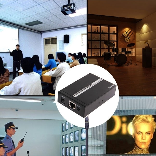 HDMI Extender Over Cat5e / 6 (EU Plug)(Black) - Amplifier by PMC Jewellery | Online Shopping South Africa | PMC Jewellery | Buy Now Pay Later Mobicred