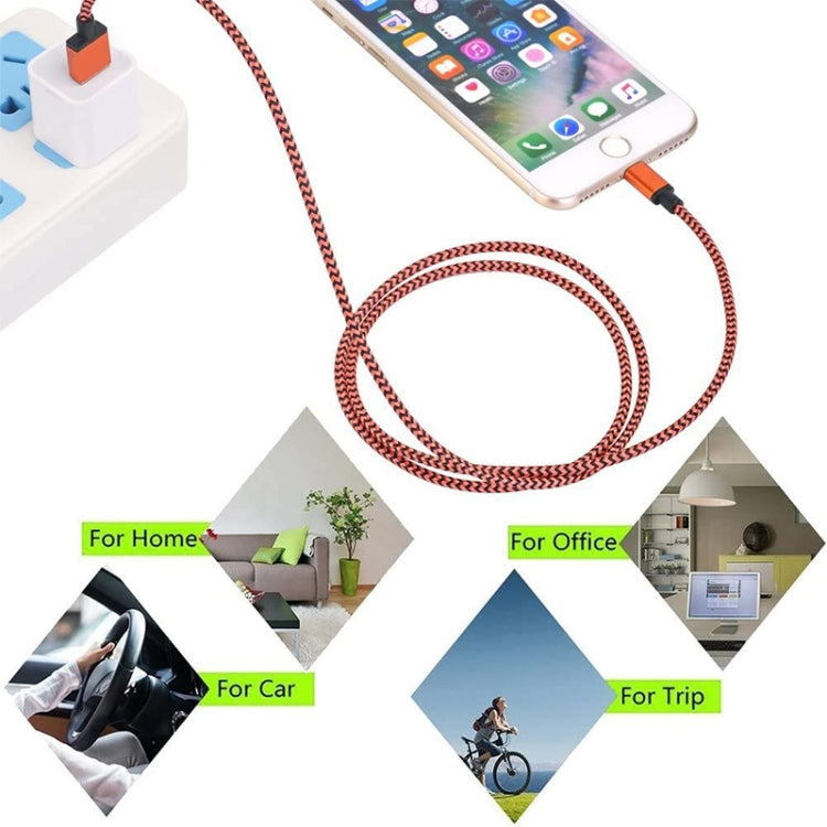 2m Woven Style 8 Pin to USB Sync Data / Charging Cable(Blue) - free shipping - PMC Jewellery - Order now!
