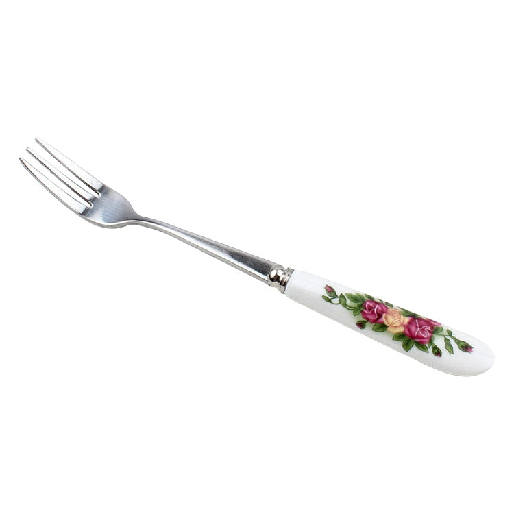 Ceramic Handle Stainless Steel Spoon + Fork Set - Cutlery Sets by PMC TechLife | Online Shopping South Africa | PMC TechLife | Buy Now Pay Later Mobicred