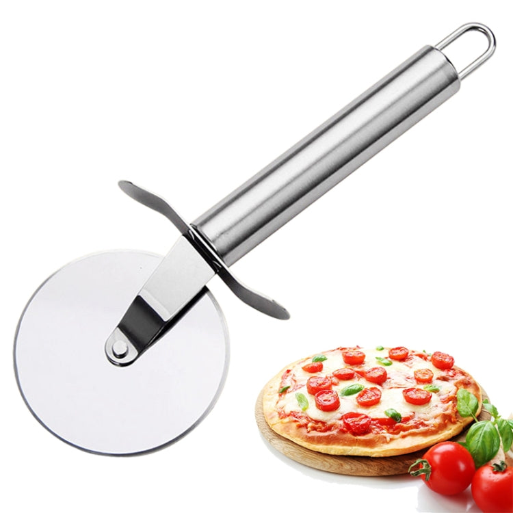 Stainless Steel Round Pizza Cutter Knife(Silver) - Baking Pastry Tools by PMC TechLife | Online Shopping South Africa | PMC TechLife | Buy Now Pay Later Mobicred