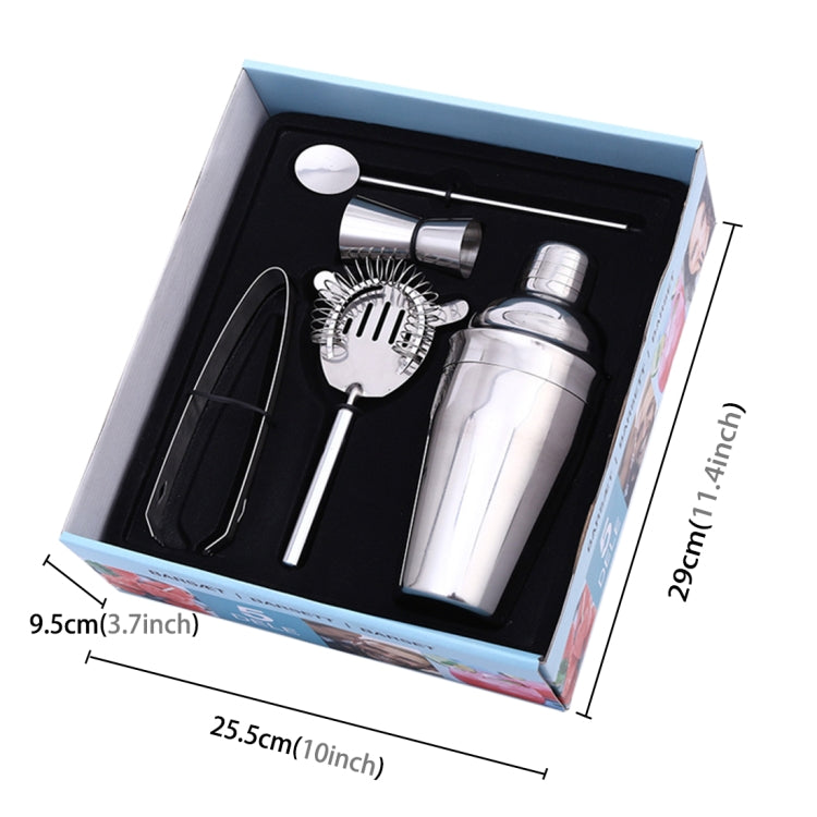 5 in 1 Classic Stainless Steel Shaker Set, Capacity: 550ml (Shaker + Jigger + Strainer + Ice Clip + Stirrer Pipe)(Silver) - Bartending Tools by PMC TechLife | Online Shopping South Africa | PMC TechLife | Buy Now Pay Later Mobicred