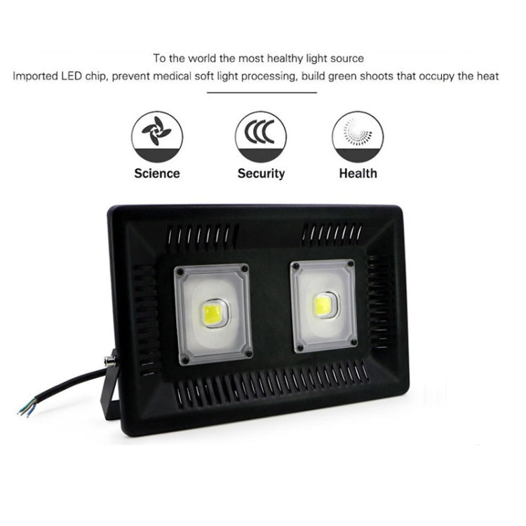 100W Waterproof LED Floodlight Lamp, 2 x 48 LED SMD 2835, Luminous Flux: > 8000LM, PF > 0.9, RA > 80, AC 90-140V(Warm White) - Floodlights by PMC Jewellery | Online Shopping South Africa | PMC Jewellery | Buy Now Pay Later Mobicred