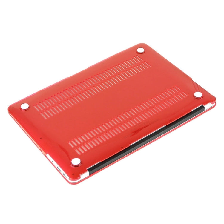 ENKAY for Macbook Air 11.6 inch (US Version) / A1370 / A1465 Hat-Prince 3 in 1 Crystal Hard Shell Plastic Protective Case with Keyboard Guard & Port Dust Plug(Red) - free shipping - PMC Jewellery - Order now!