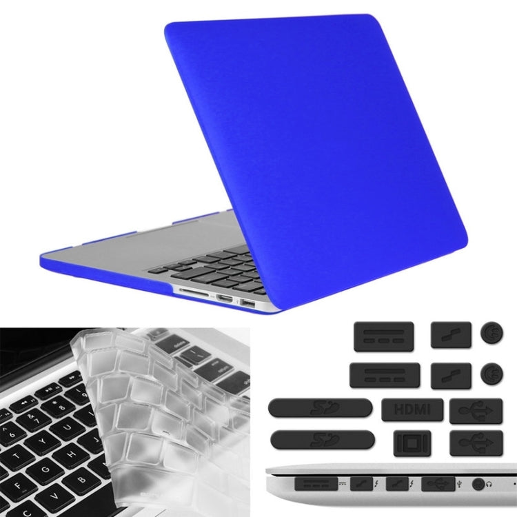 ENKAY for Macbook Pro Retina 13.3 inch (US Version) / A1425 / A1502 Hat-Prince 3 in 1 Frosted Hard Shell Plastic Protective Case with Keyboard Guard & Port Dust Plug(Dark Blue) - free shipping - PMC Jewellery - Order now!