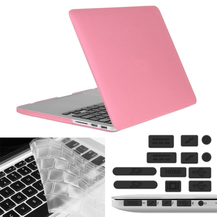 ENKAY for Macbook Pro Retina 13.3 inch (US Version) / A1425 / A1502 Hat-Prince 3 in 1 Frosted Hard Shell Plastic Protective Case with Keyboard Guard & Port Dust Plug(Pink) - free shipping - PMC Jewellery - Order now!