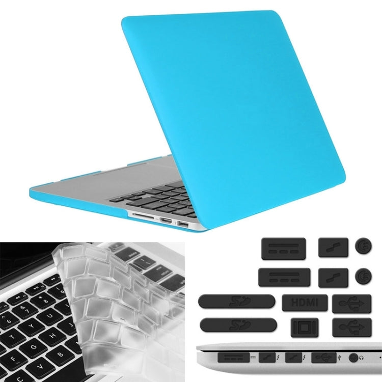 ENKAY for Macbook Pro Retina 13.3 inch (US Version) / A1425 / A1502 Hat-Prince 3 in 1 Frosted Hard Shell Plastic Protective Case with Keyboard Guard & Port Dust Plug(Blue) - free shipping - PMC Jewellery - Order now!